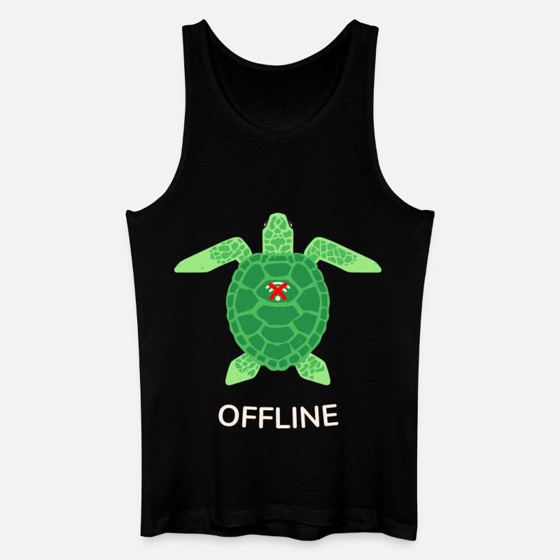Offline-Modus Turtle - Männer Bio Tank Top - Schwarz
