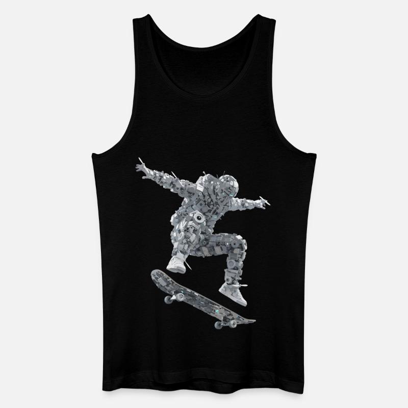 Skateboard Roboter - Männer Bio Tank Top - Schwarz