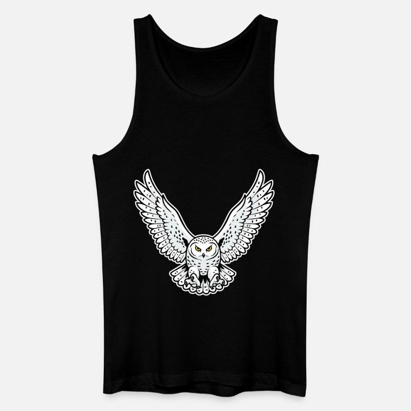 Schneeeule fliegende Angriffseule Haustiereule - Männer Bio Tank Top - Schwarz