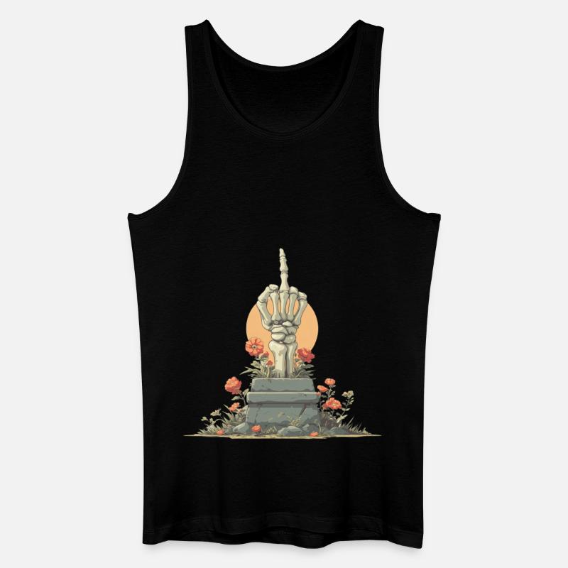 Skelett-Hand Stele mit Blumen - Männer Bio Tank Top - Schwarz