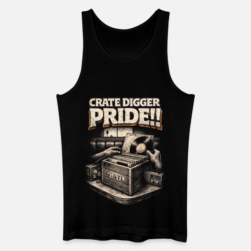 Vinyl Sammler Schallplatten Crate Digger Pride - Männer Bio Tank Top - Schwarz