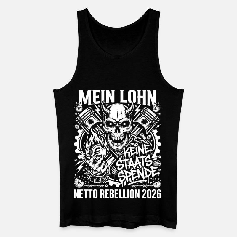 Mein Lohn Keine Staats-Spende - Männer Bio Tank Top - Schwarz