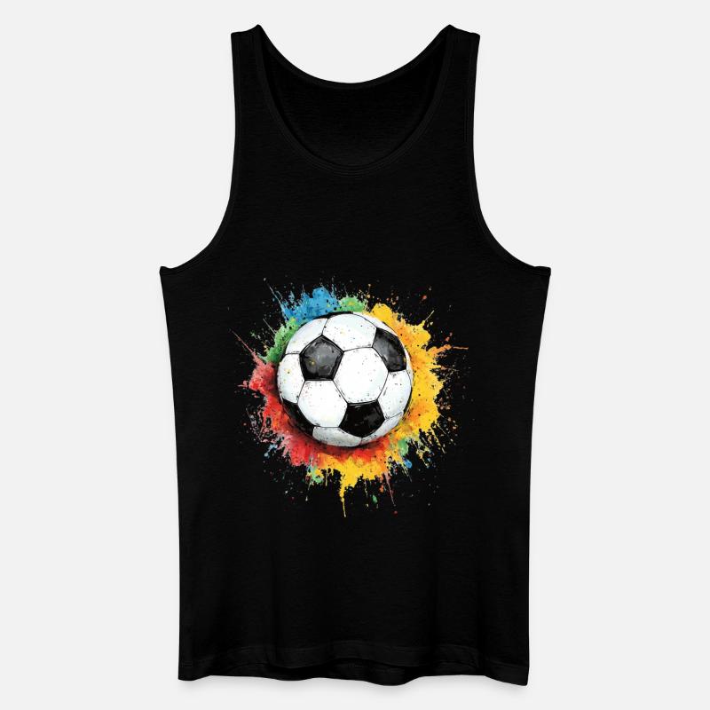 Fußball Ball Aquarell - Männer Bio Tank Top - Schwarz