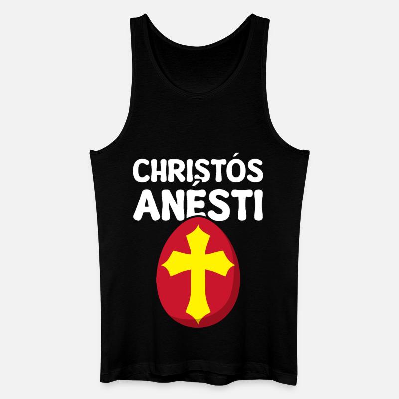 Christos Anesti Griechisches Osterei - Männer Bio Tank Top - Schwarz