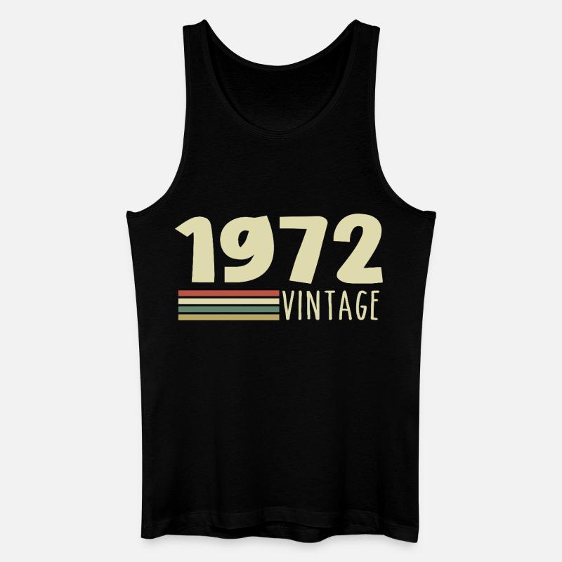 1972-Jubiläum-1972-Retro-1972 - Männer Bio Tank Top - Schwarz