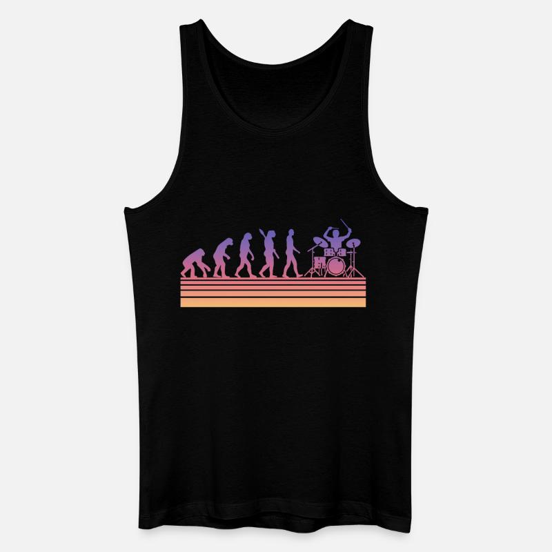 Schlagzeuger Evolution - Männer Bio Tank Top - Schwarz