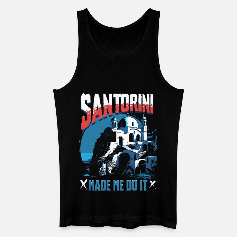 Santorini - Männer Bio Tank Top - Schwarz