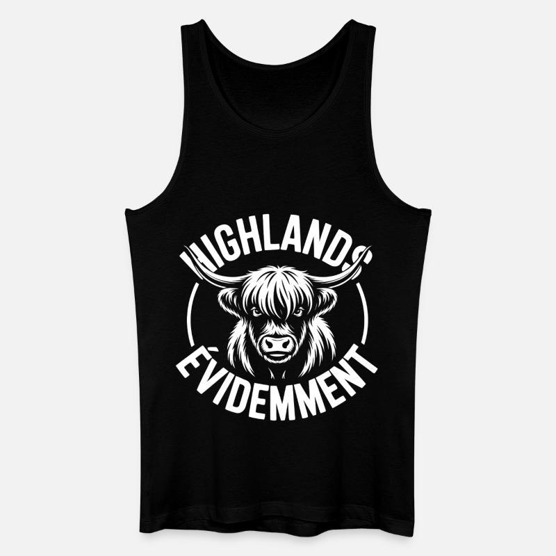 Highland-Kuh-Logo - Männer Bio Tank Top - Schwarz