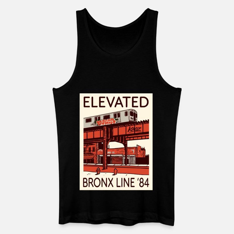 Elevated Bronx Line 84 Graphic - Men’s Organic Tank Top - black