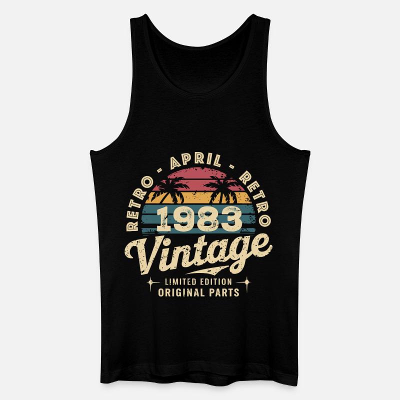Avril 1983 – April 1983 - Männer Bio Tank Top - Schwarz