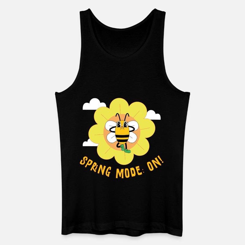 Spring Mode On – Fröhliches Frühlingsmotiv - Männer Bio Tank Top - Schwarz