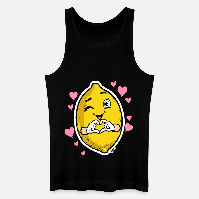 Lemon Heart Wink Emblem - Männer Bio Tank Top - Schwarz