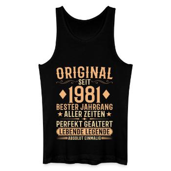 Original Jahrgang 1981 Baujahr Geburtstag - Männer Bio Tank Top - Schwarz - Vorne