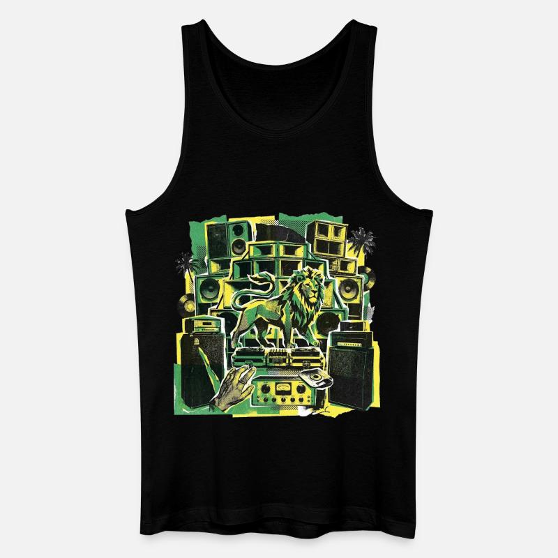 Roots Dub Reggae Soundsystem - Männer Bio Tank Top - Schwarz