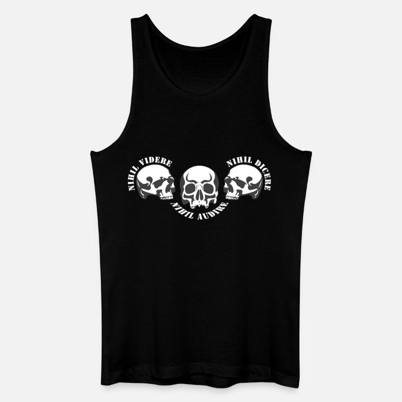Drei Schädel – Schädel-Trio - Männer Bio Tank Top - Schwarz