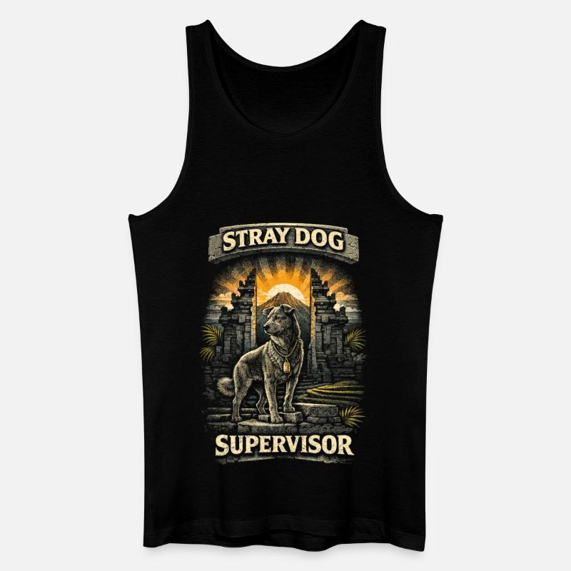 Bali Reise Stray Dog Supervisor - Männer Bio Tank Top - Schwarz