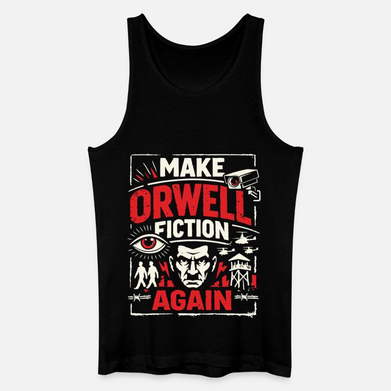 Make Orwell Fiction Again - Männer Bio Tank Top - Schwarz