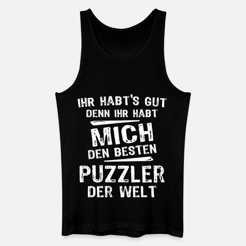 Puzzler - Männer Bio Tank Top - Schwarz
