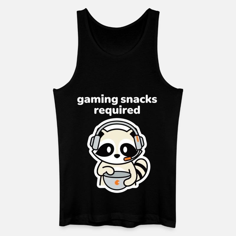Gaming Snacks Required Waschbär Gamer - Männer Bio Tank Top - Schwarz