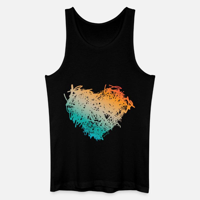 Herz - Männer Bio Tank Top - Schwarz