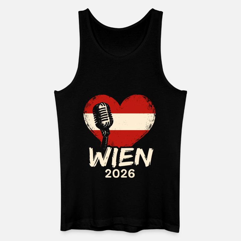 Wien 2026 ESC - Männer Bio Tank Top - Schwarz