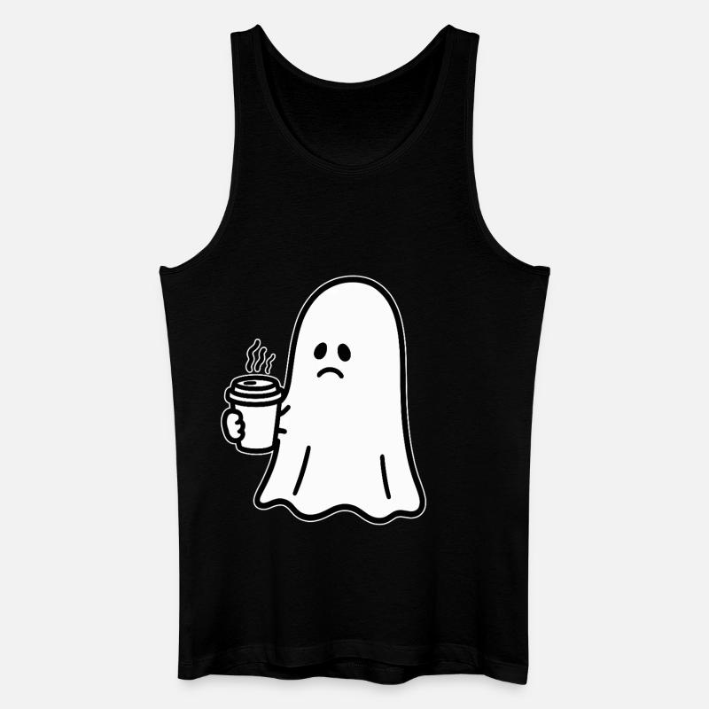Geist Kaffee Halloween Süßes oder Saures - Männer Bio Tank Top - Schwarz