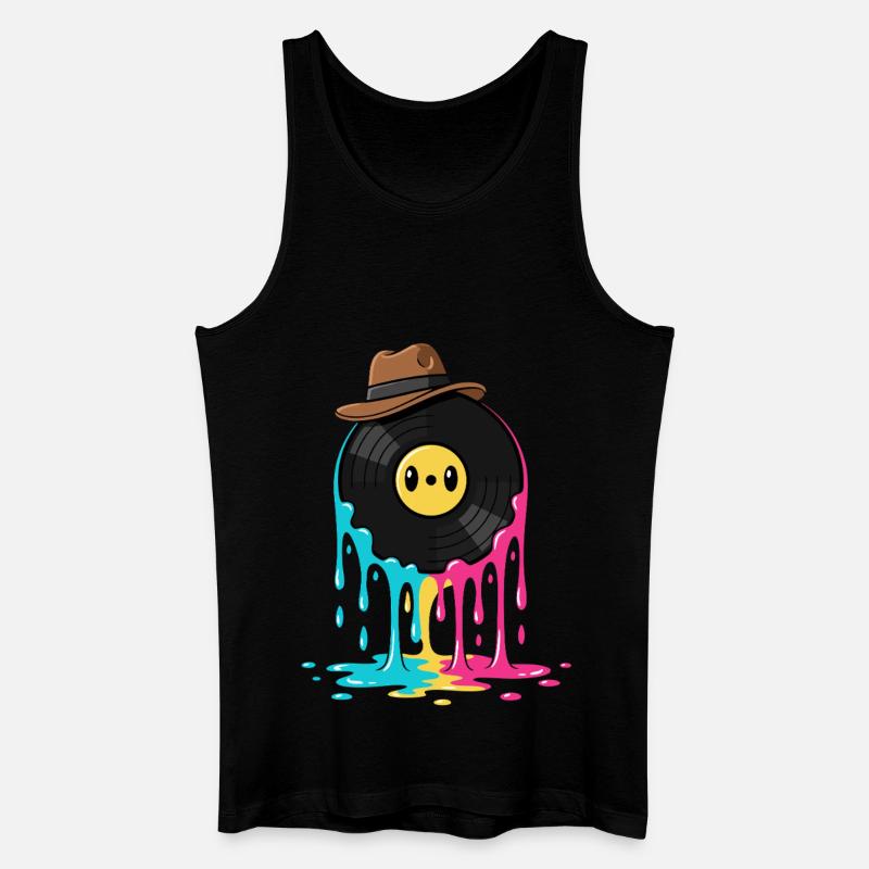 Schallplatte Vinyl Retro - Männer Bio Tank Top - Schwarz