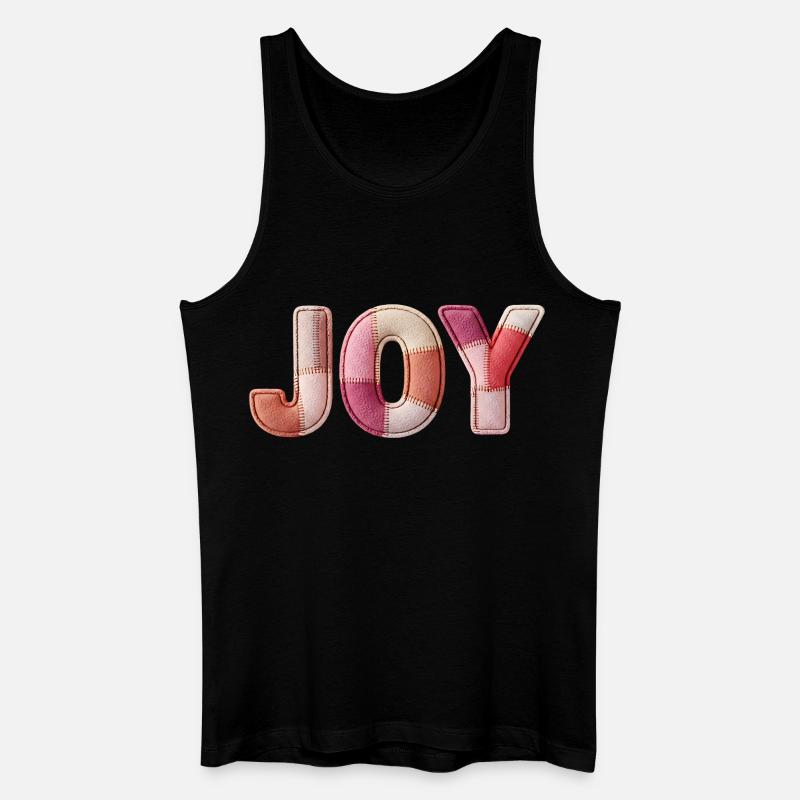 Joy Freude Patchwork Geschenk Frauen - Männer Bio Tank Top - Schwarz