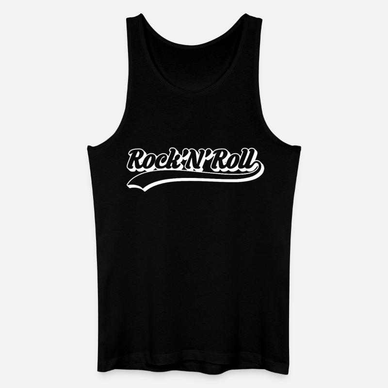 Rock 'N' Roll Retro Script - Men’s Organic Tank Top - black