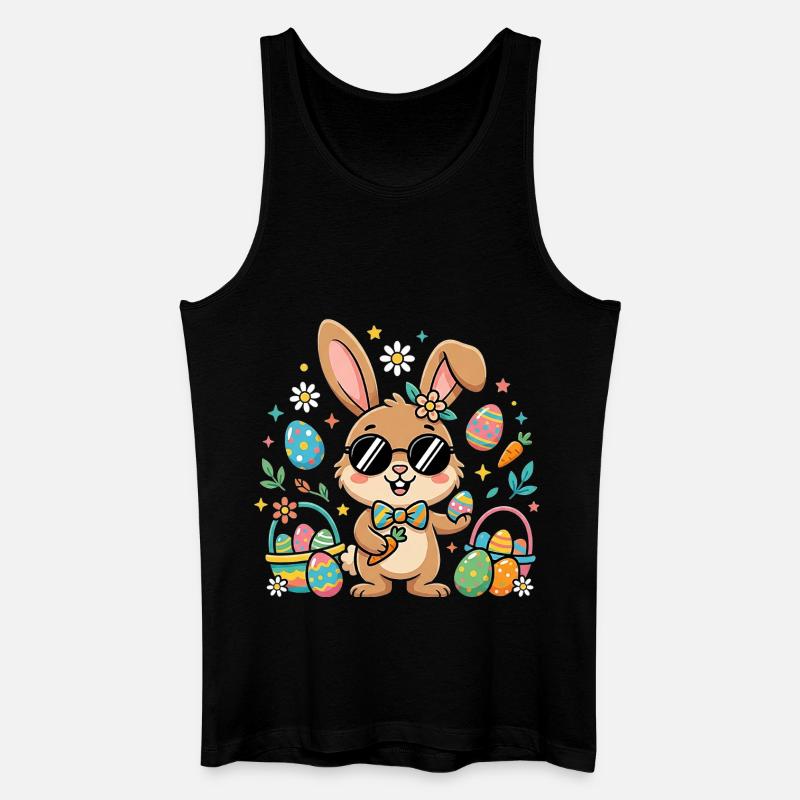 Joyeuses Pâques, Cool Bunny - Débardeur bio Homme - noir