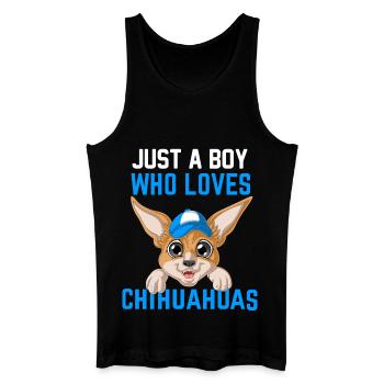 Le garçon qui aime la chemise de Chihuahuas - Débardeur bio Homme - noir - Devant