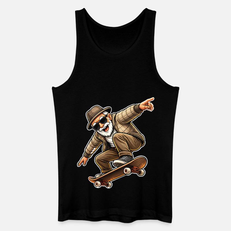 Opa Skateboard - Männer Bio Tank Top - Schwarz