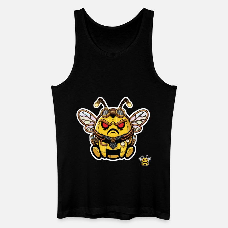 Bionic Edgy Steampunk Cyborg Bee - Men’s Organic Tank Top - black
