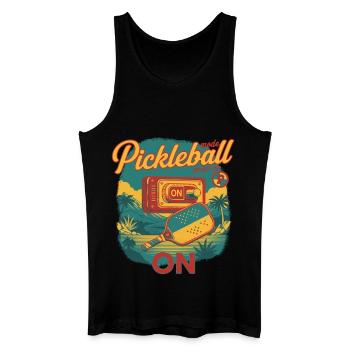 Pickleball-Modus bei Funny Player Love Pickleball - Männer Bio Tank Top - Schwarz - Vorne