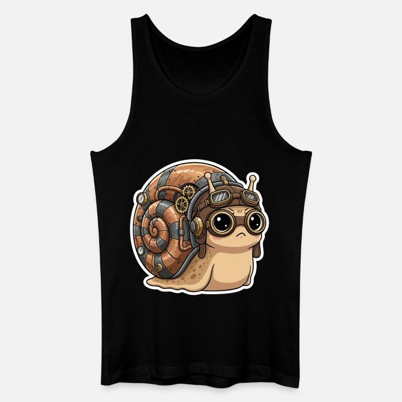 Snail Aviator Steampunk Shell Copper - Männer Bio Tank Top - Schwarz