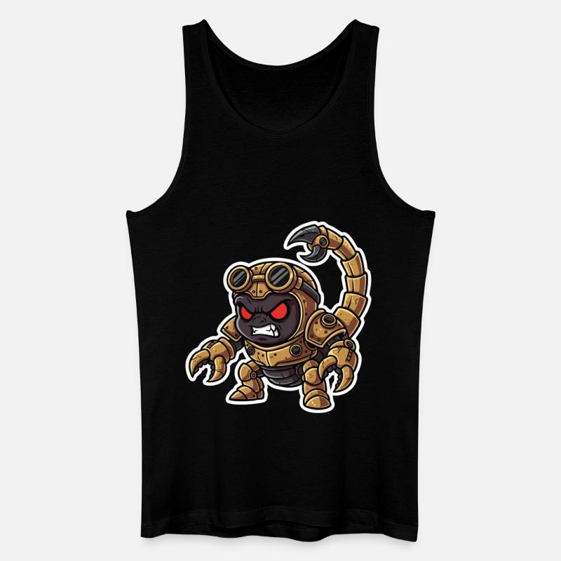 Skorpion Bionic Steampunk Krieger Messingnieten - Männer Bio Tank Top - Schwarz