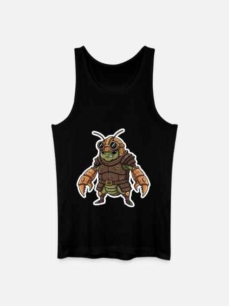 Steampunk-Krieger, gepanzerte Gottesanbeterin - Männer Bio Tank Top - Schwarz