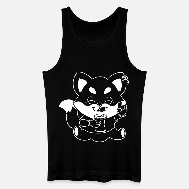 Metal-Fuchs mit Dose - Männer Bio Tank Top - Schwarz