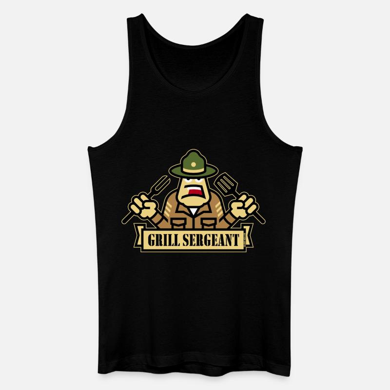 Grillsergeant (Grillning / BBQ / Grill / Utl) - Ekologisk tanktopp herr - svart