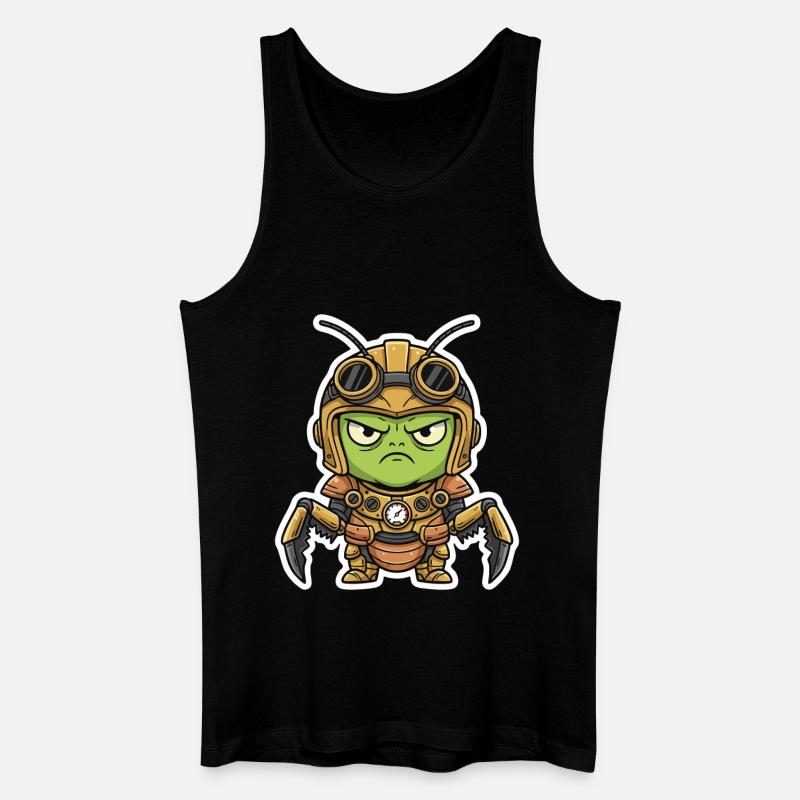 Locust Engineer Steampunk Rüstungsmessing - Männer Bio Tank Top - Schwarz