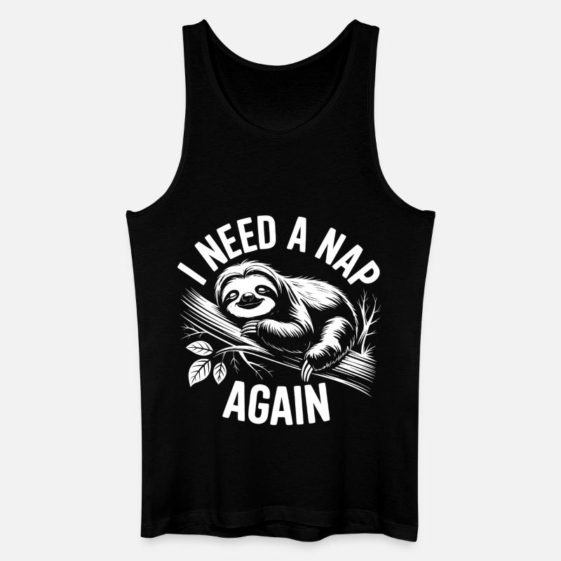 Faultier Schlafmodus am Ast - Männer Bio Tank Top - Schwarz