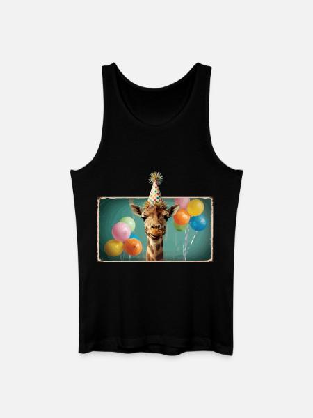 Giraffe Animals Zoo Party Jungle Zoo Birthday - Men’s Organic Tank Top - black