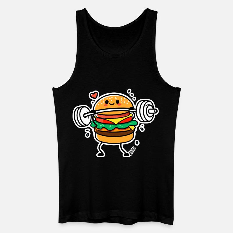 Gewichtheben-Hamburger-Held - Männer Bio Tank Top - Schwarz