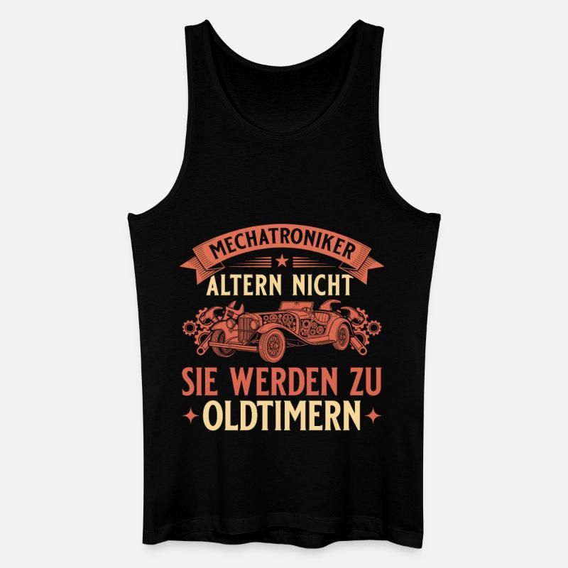 Mechatroniker Altern Nicht - Oldtimer Geschenk - Männer Bio Tank Top - Schwarz