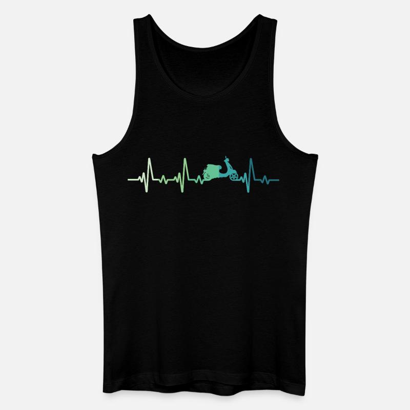 Scooter-Herzschlag-Mopedroller - Männer Bio Tank Top - Schwarz