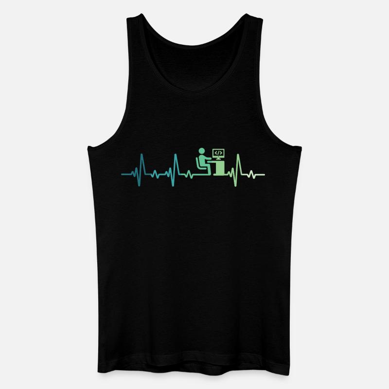 Heartbeat Programmer Developer - Men’s Organic Tank Top - black