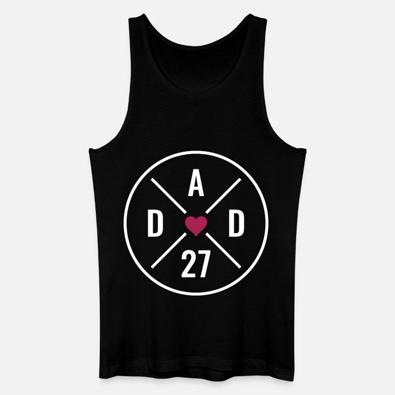 Dad 27 Herz - Männer Bio Tank Top - Schwarz