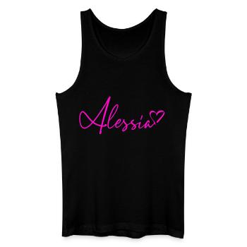 Alessia Signatur Neon Pink - Männer Bio Tank Top - Schwarz - Vorne