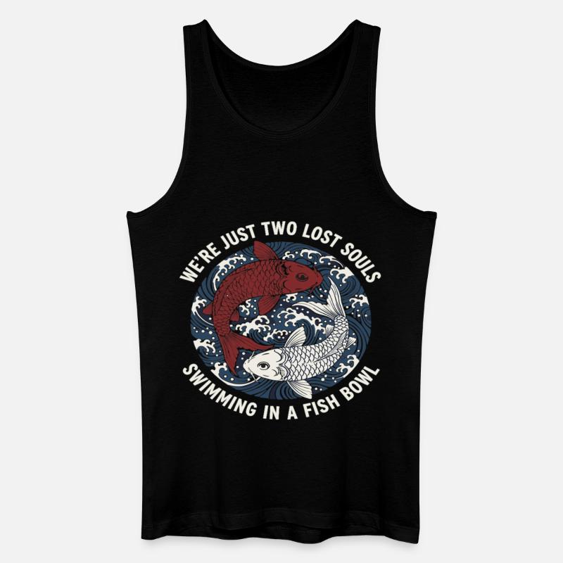 Koi Fisch Japan Tattoo Spruch - Männer Bio Tank Top - Schwarz