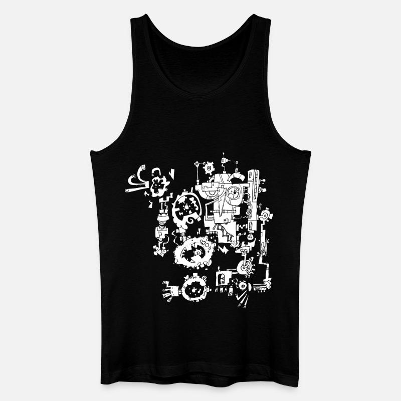 rusty machine - Männer Bio Tank Top - Schwarz